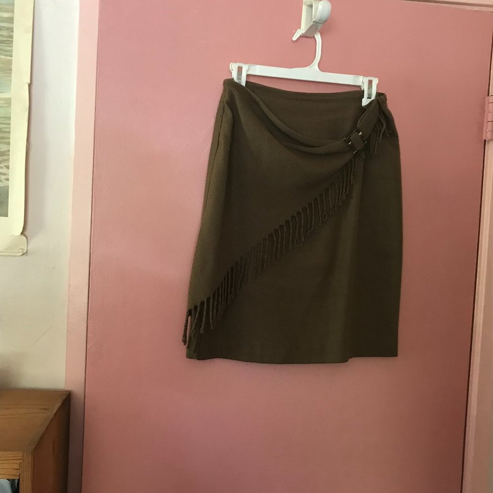 Skirt With Fringe, Light Brown